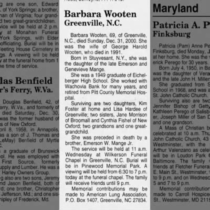 Barbara Wooten Haslem: Obituary And Remembrance
