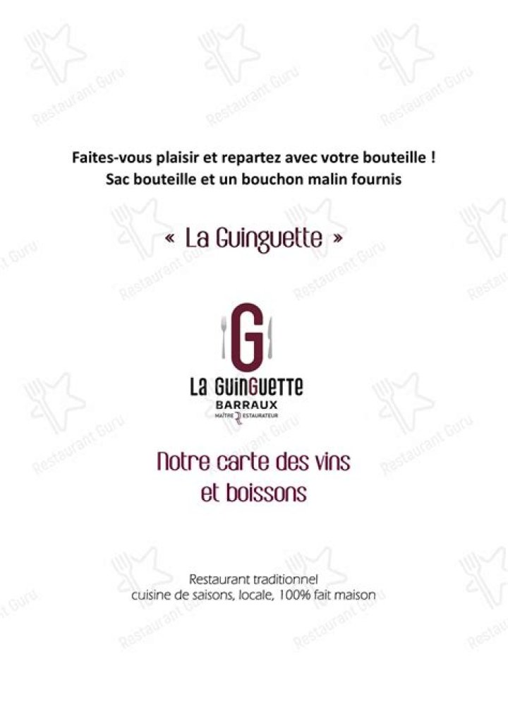 Browse La Guinguette Barraux Menu Online | Delicious Dining Options