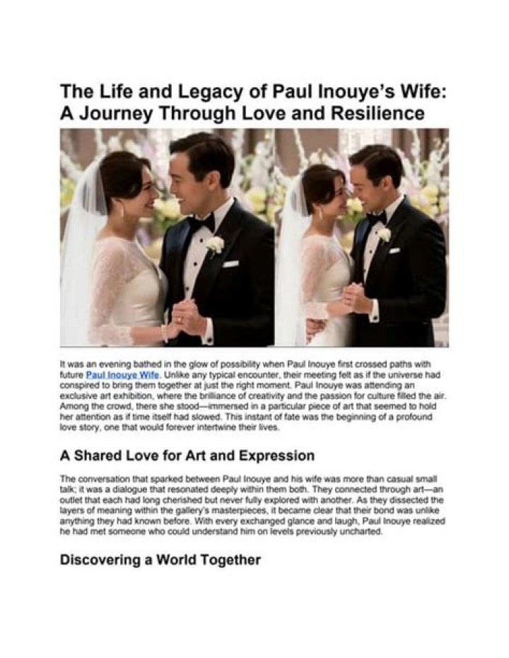 Paul Inouye And His Wife: A Love Story